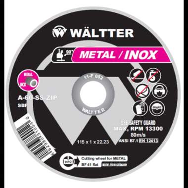 Δίσκος Κοπής 115 X 1.0mm Metal Inox 55-1151022 WALTTER